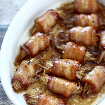 Bacon-Wrapped Enoki Mushrooms | SpoonfulOfButter.com