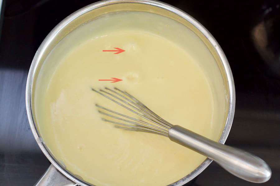 big bubbles appearing in the saucepan