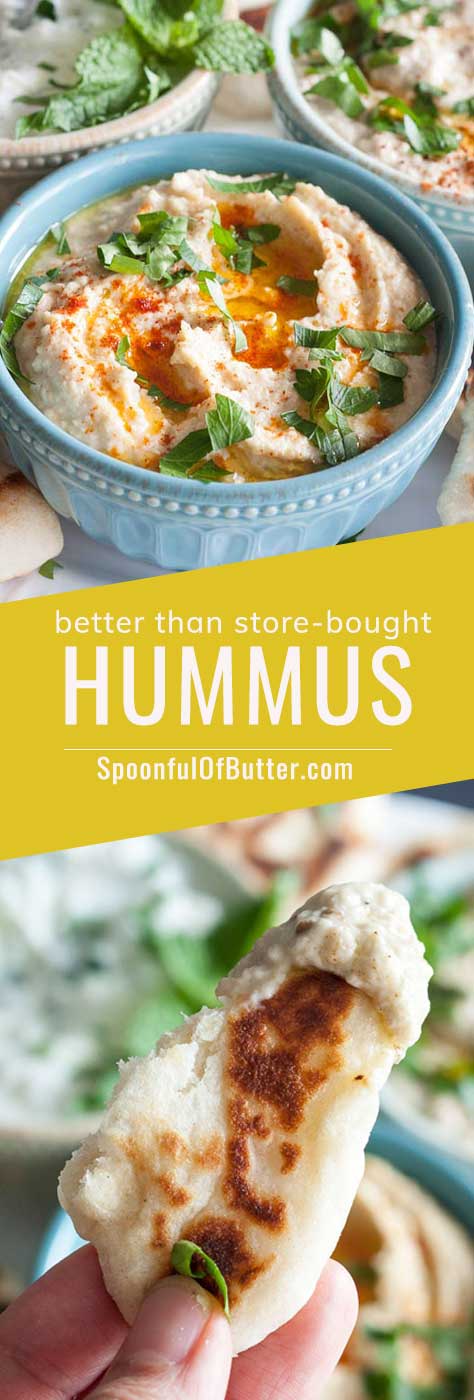 Here's a good basic recipe for hummus. Add your own toppings like roasted garlic, paprika, sun-dried tomatoes. My personal favorite is a drizzle of peri peri sauce! www.SpoonfulOfButter.com