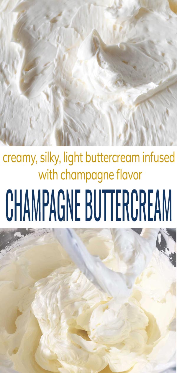 creamy, silky, and light buttercream infused with champagne flavor