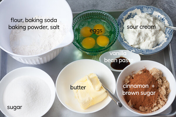 Ingredients for Cinnamon Swirl Loaf - Mise en place