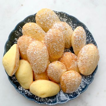madeleines on a blue plate