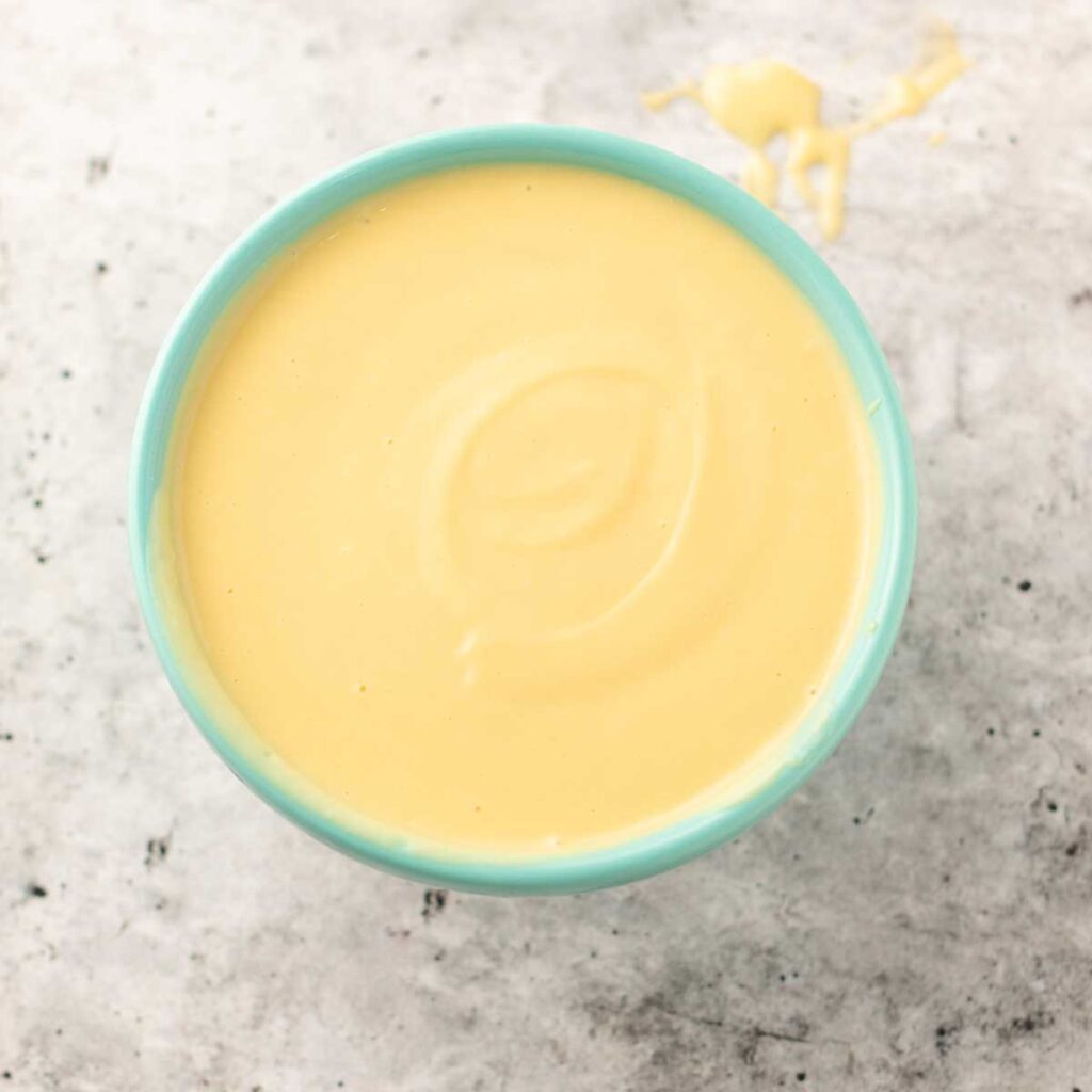 a bowl of pastry cream