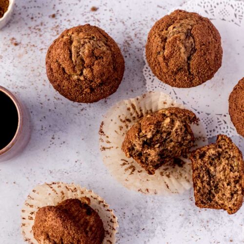 banana muffins with coffee