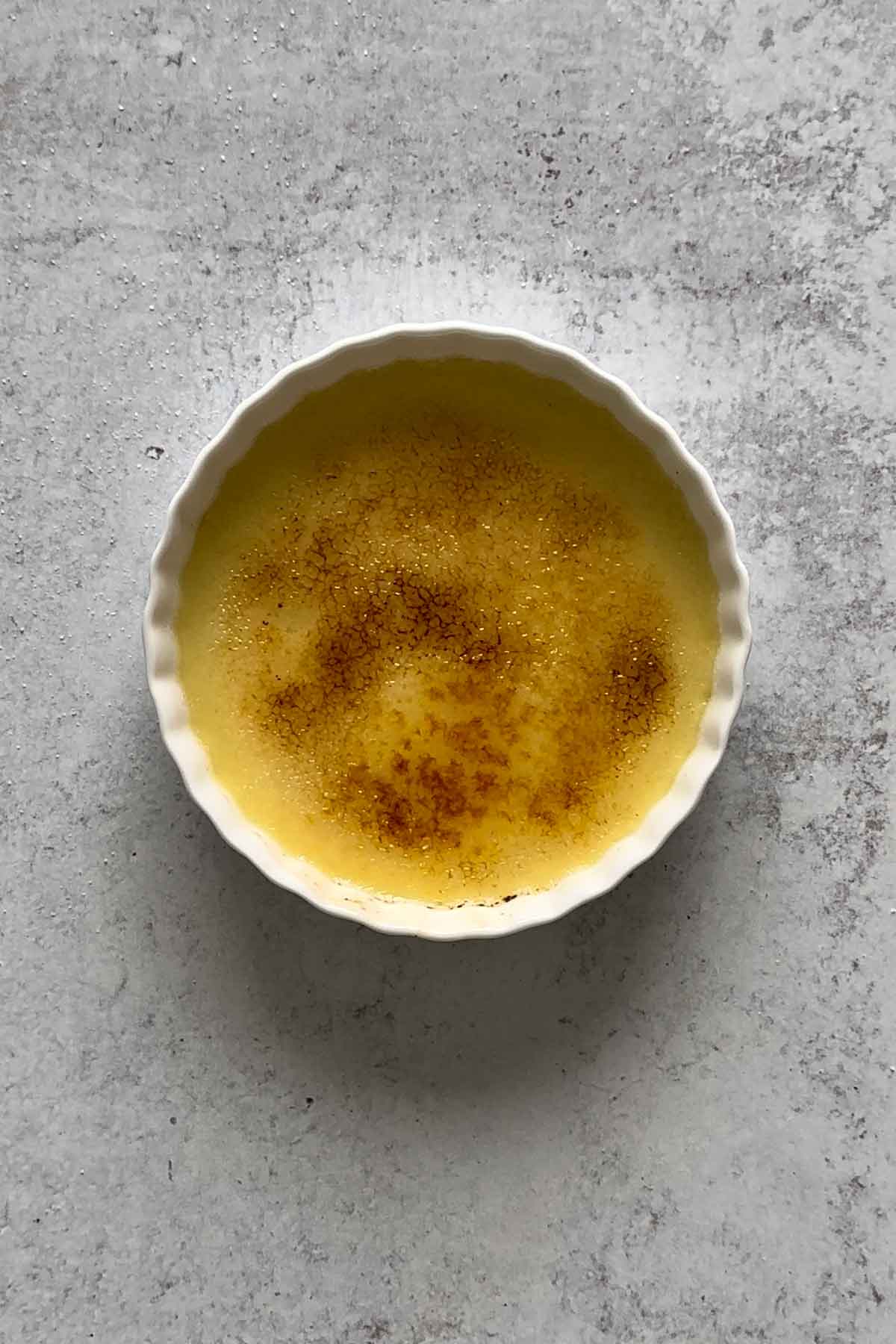 Creme Brulee caramelized through broil method