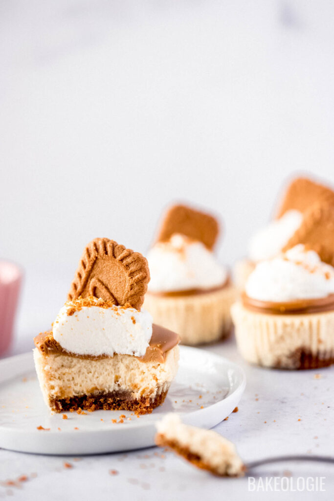 close-up view of a smooth and creamy bite of cheesecake