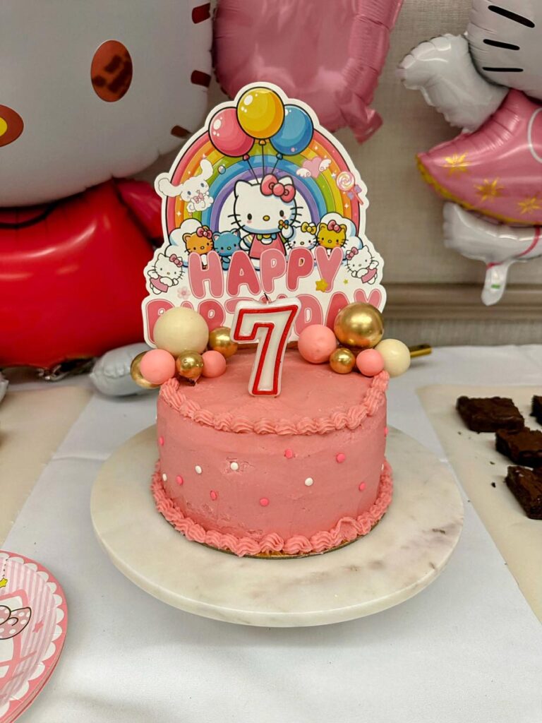 hello kitty birthday cake using fluffy and buttery vanilla cake recipe