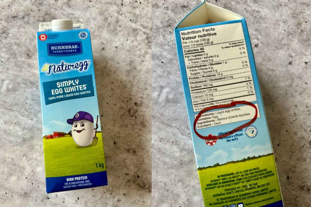 carton egg whites pasteurized