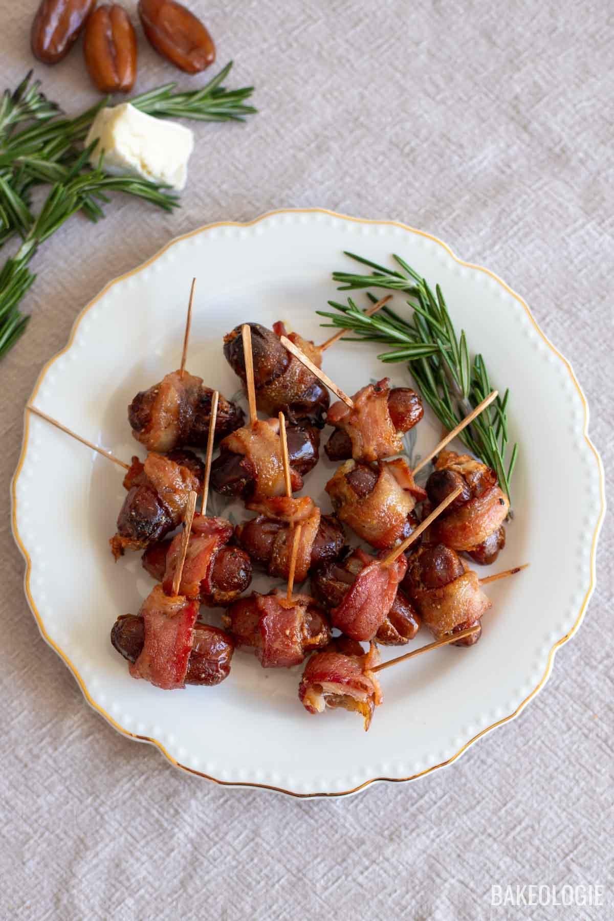 Bacon-wrapped dates with maple glaze