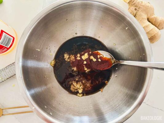 gochujang marinade in a stainless steel bowl