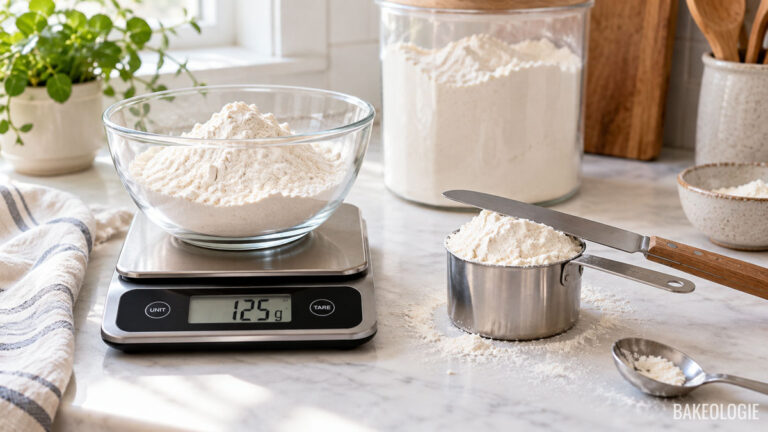 how to measure flour correctly using scale and cups