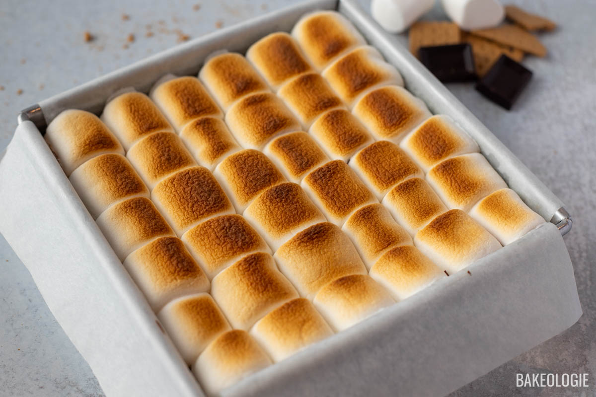 Dark chocolate used to make the s’mores brownies less sweet